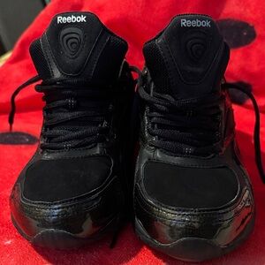 Reebok Glossy Black Athletic Shoes